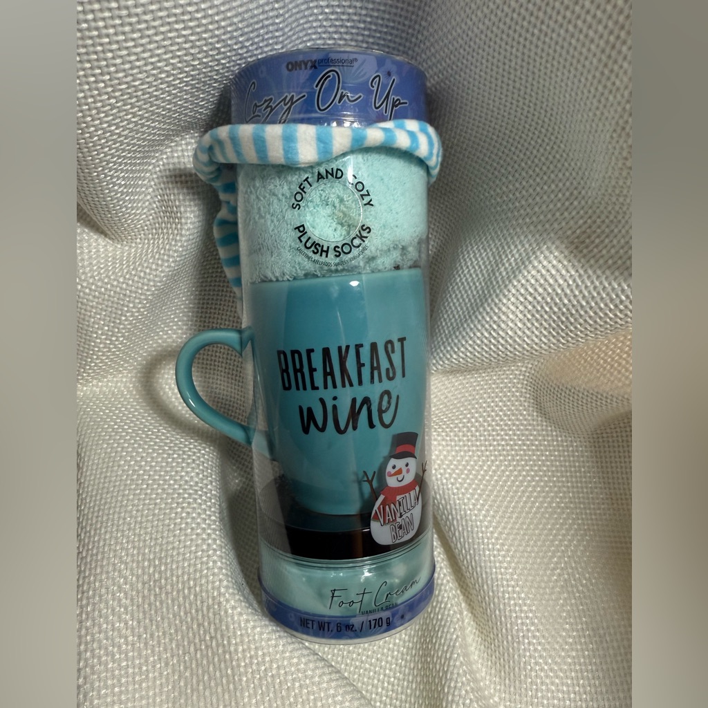 Breakfast Wine Mug With Cozy Socks
